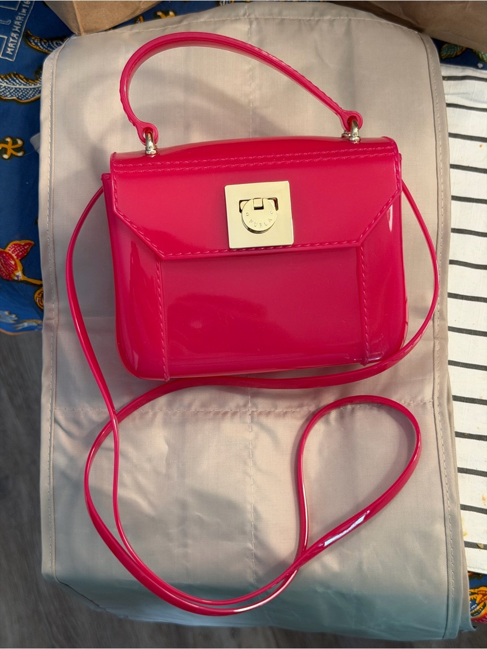 Furla Hot Pink Jelly Crossbody Bag EUC
With free Furla Bag Charm - Picture 5 of 16